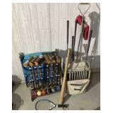 Croquet Set, Lawn Chair, Golf Clubs, Bat, Racket