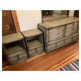 Bedroom Dresser, Night Stand Set, Mirror - 4pcs