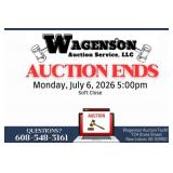 Auction Ends:  Monday, July 6, 2026 5:00pm