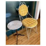 Vanity Chair, Marble Top Table