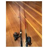 Fishing Poles - Qty 2 w/Spin Cast or Spinning Reel