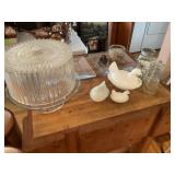 White Glass Chicken Dishes - 3pcs, Glass Plates,