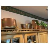 Copper Cake and Bread Pans, Hammered Copper Bowl,