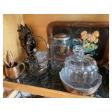 Cookie Jars, Candy Jars, Copper Cup, Platter,