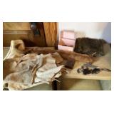 Bear Claws, Tanned Hides, Mink Pelt, Knives