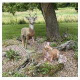 Concrete Deer Garden Figures - Buck, Doe, Fawn