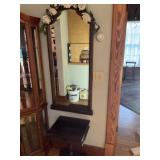 Wall Mirror 46x19, End Table 17x22x14, w/Drawer