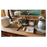 Enamel Pot, Vintage Razor, Shaving Cup, Water
