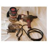 Sears Router, Milwaukee Hammer Drill, Skill Jig