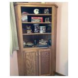 Corner Wood Book Shelf, Storage Cabinet - No
