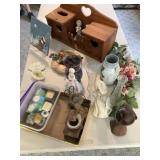Wooden Eagle, Vases, Tissue Box, Figurines