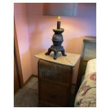 Night Stand, Metal Base Lamp w/Shade