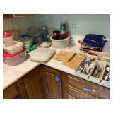 Tupperware Containers, Cutting Boards, Utensils,