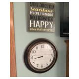 Wall Clock, Sunshine Saying, Cast Ceramic Eagle