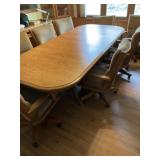 Wooden Kitchen Table 96x42, 2-18" Leaves, 8