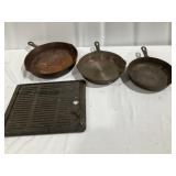 Cast Iron Fry Pans - 12", 10", 9", 12x15
