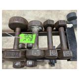Dumbbells - (2) 5lb, (1) 15lb, (1) 10lb