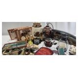 Assorted Cabin Decor,  Large Vase, Candles, Signs,