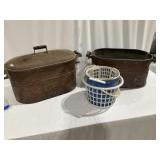 Bradley Scully Copper Boiler Washe Bin - One w/Lid