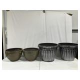 Large Flower Pots - Qty 4