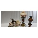 Table Lamp w/Matching Hanging Lamp - One Hurricane