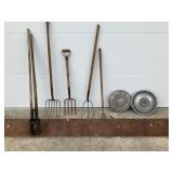 Pitch Forks - Qty 3, Post Hole Digger and More