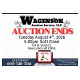 Auction Ends Tues. Aug. 4, 2026 5:00pm Soft Close