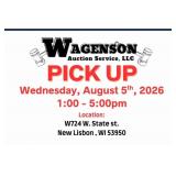 Pick Up Wed. Aug. 5, 2026 1:00-5:00pm