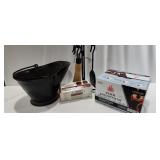 Fireplace Tools, Ash Pot, Fire Logs - Qty 4
