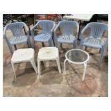 Plastic Lawn Chairs - Qty 4, Plastic Lawn Side