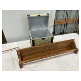 Small Painted Box, Wooden Shelf 24"