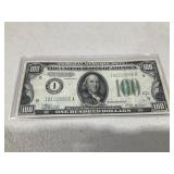 1934-B 100.00 US Bill VF