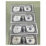 4- 1957 A silver certificateï¿½s  Uncirculated