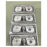 4- 1957 uncirculated silver certificates