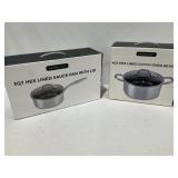3qt Hex Lined Sauce Pan, 4qt Hex Lined Dutch Oven