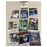 10- football autograph cards