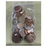 Bag of foreign coins