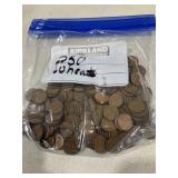 250 Wheat Cents