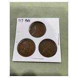 1917 P/D/S wheat cents