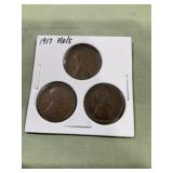 1917 P/D/S wheat cents