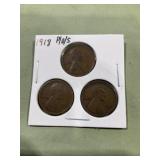 1918 P/D/S wheat cents