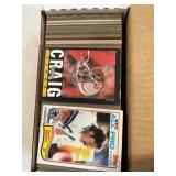 Box of football cards 1980-89