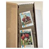Box of 1970s topps football cards