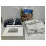 Queen Sheet Set, Fleece Throw Blankets - NEW