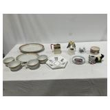Dinnerware Plates and Cups, Glass Figurines and