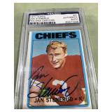 Jan Stenerud 1972 Topps PSA autograph card