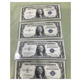 4- 1935 E Silver Certificates Uncirculated
