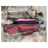 Golf Clubs - 3 Sets,  1 Female Set w/Bags