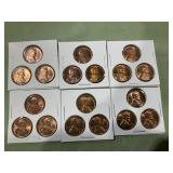 6- holders of 1958 BU wheat cents 18 coins