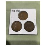 1916 P/D/S wheat cents